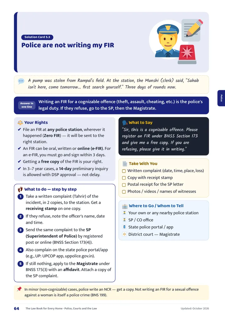 A real Solution Card page