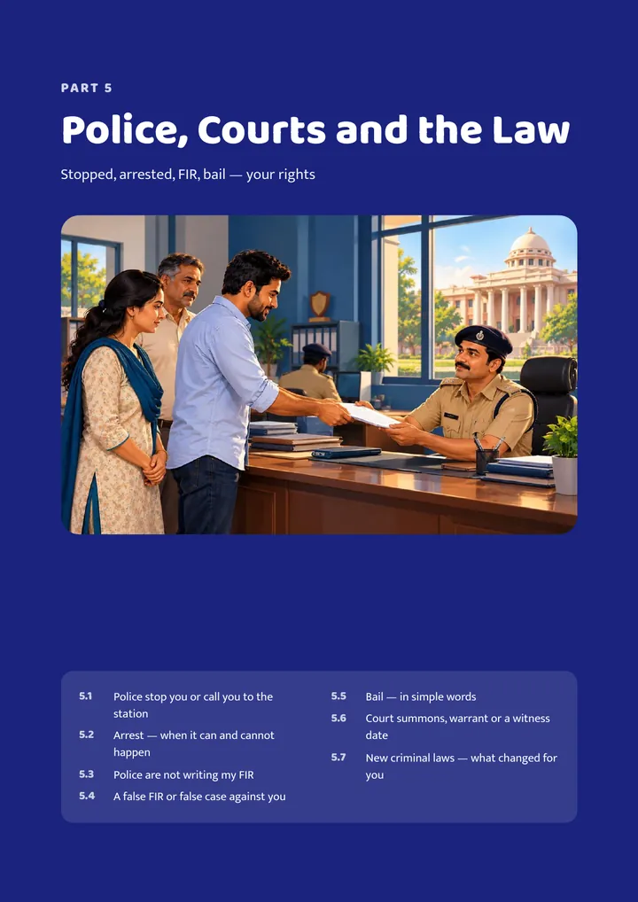 Start of every part — police, courts and the law