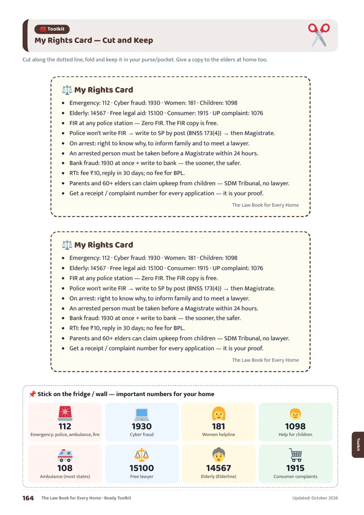 My Rights Card — cut and keep