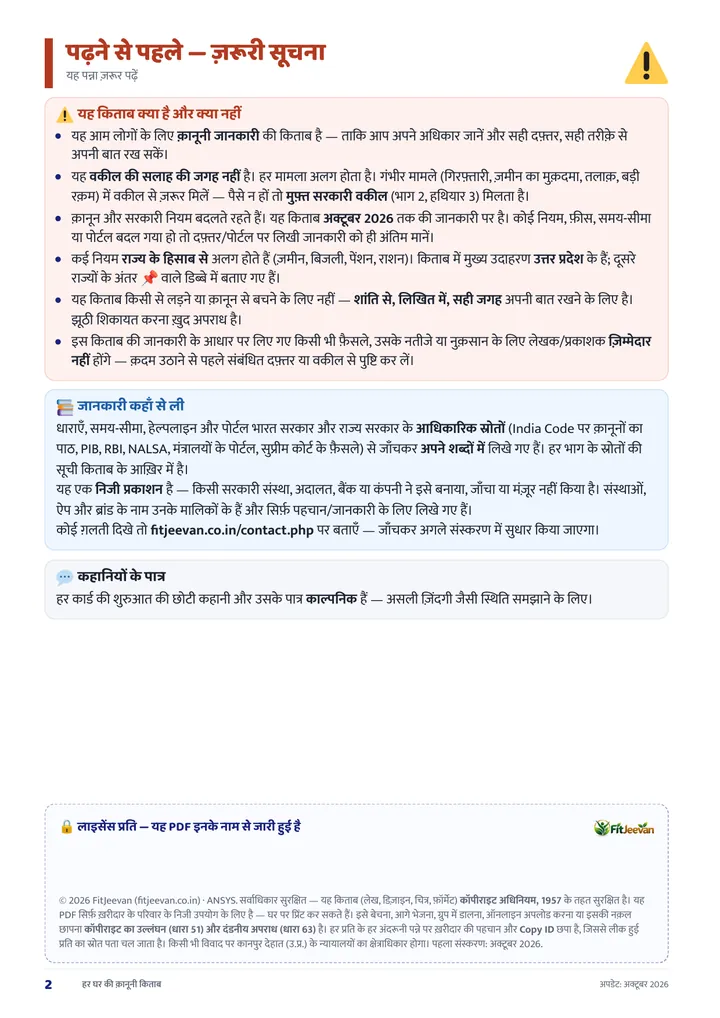 पढ़ने से पहले — ईमानदार सूचना